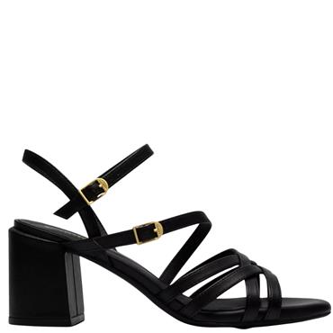 CLARKS  WOMENS  SANDAL - BLACK LEATHER